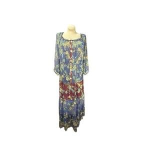 Women's NWT 3X Figueroa & Flower Multicolored Maxi Dress‎